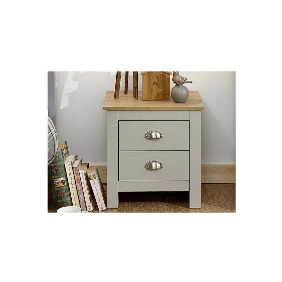 GFW Lancaster Grey Bedside Table 39.5x45cm
