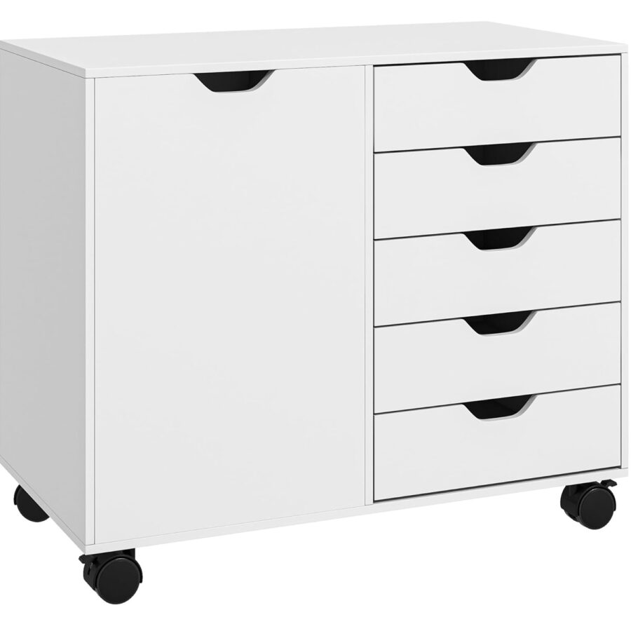 Homcom Modern Mobile 5-Drawer Storage Cabinet